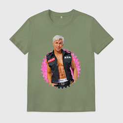 Футболка хлопковая мужская Полицейский Райан Гослинг, цвет: авокадо