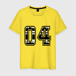Футболка хлопковая мужская Год рождения номер регион 04, цвет: желтый