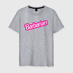 Футболка хлопковая мужская Барби варвар - барбариан, цвет: меланж