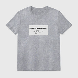 Футболка хлопковая мужская Креатин моногидрат, цвет: меланж