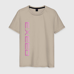 Футболка хлопковая мужская Exeed pink logo, цвет: миндальный