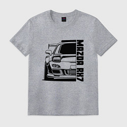 Футболка хлопковая мужская Mazda RX7, цвет: меланж