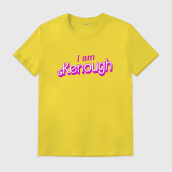 Футболка хлопковая мужская I am kenough barbie, цвет: желтый