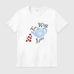 Футболка хлопковая мужская Tea with Love, цвет: белый
