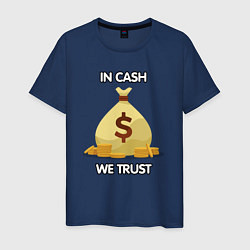 Футболка хлопковая мужская In cash we trust, цвет: тёмно-синий