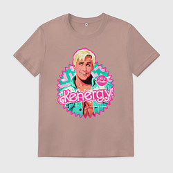 Футболка хлопковая мужская Кен Барби, цвет: пыльно-розовый