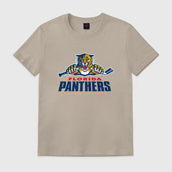 Футболка хлопковая мужская Florida panthers - hockey team, цвет: миндальный