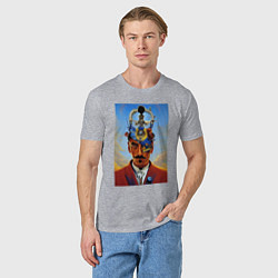 Футболка хлопковая мужская Salvador Dali - surrealism, цвет: меланж — фото 2