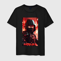 Футболка хлопковая мужская Roblox fire ninja, цвет: черный