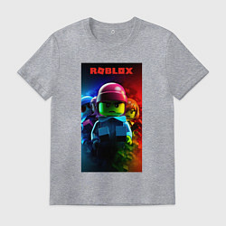 Футболка хлопковая мужская Roblox lego style, цвет: меланж
