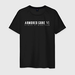 Футболка хлопковая мужская Armored core 6 logo, цвет: черный