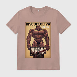 Футболка хлопковая мужская Боец Баки: Бисквит Оливер, цвет: пыльно-розовый