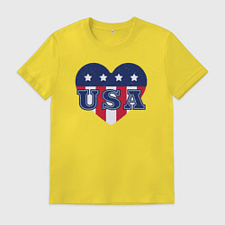 Футболка хлопковая мужская Сердце Америки, цвет: желтый