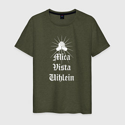 Футболка хлопковая мужская Mica vista uihlein - Dark and Darker holy purifica, цвет: меланж-хаки