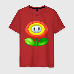 Футболка хлопковая мужская Цветок Марио, цвет: красный