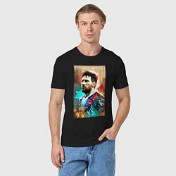 Футболка хлопковая мужская Lionel Messi - football - striker, цвет: черный — фото 2
