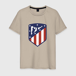 Футболка хлопковая мужская Atletico Madrid FC, цвет: миндальный