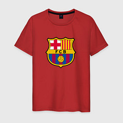 Футболка хлопковая мужская Barcelona fc sport, цвет: красный