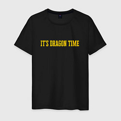 Футболка хлопковая мужская It's Dragon Time, цвет: черный