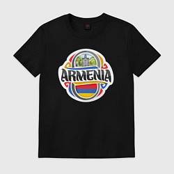 Футболка хлопковая мужская Adventure Armenia, цвет: черный