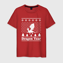 Футболка хлопковая мужская Sweater dragon year, цвет: красный