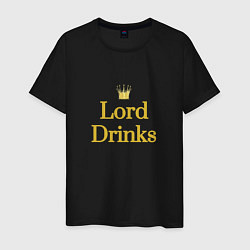 Футболка хлопковая мужская Lord drinks, цвет: черный