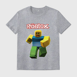 Футболка хлопковая мужская Roblox бегущий персонаж, цвет: меланж