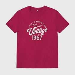 Футболка хлопковая мужская 1967 год, выдержанный до совершенства, цвет: маджента