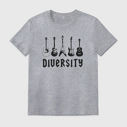 Футболка хлопковая мужская Разнообразие гитар, цвет: меланж