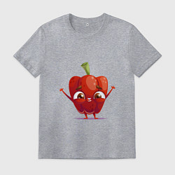 Футболка хлопковая мужская Милый перчик, цвет: меланж