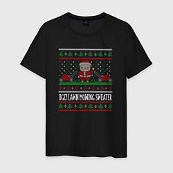 Футболка хлопковая мужская Ugly lawn mowing sweater, цвет: черный