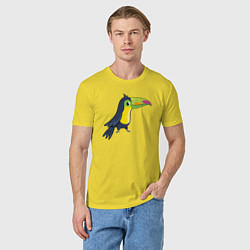 Футболка хлопковая мужская Птичка тукан, цвет: желтый — фото 2