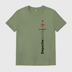 Футболка хлопковая мужская Depeche Mode - Роза Violator, цвет: авокадо