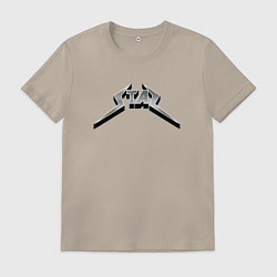 Футболка хлопковая мужская Стас в стиле рок-группы Металлика, цвет: миндальный