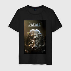 Футболка хлопковая мужская Fallout armour poster, цвет: черный