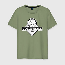 Футболка хлопковая мужская Volleyball club, цвет: авокадо