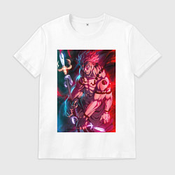 Футболка хлопковая мужская Сукуна в истинной форме, цвет: белый