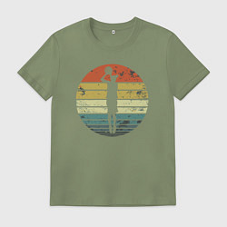 Футболка хлопковая мужская Basketball girl, цвет: авокадо