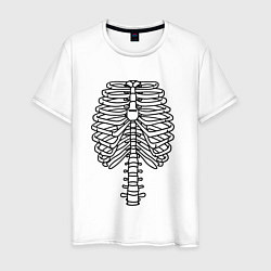 Футболка хлопковая мужская Скелет рентген, цвет: белый