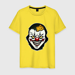 Футболка хлопковая мужская Злой клоун, цвет: желтый