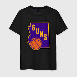 Футболка хлопковая мужская Suns ball, цвет: черный