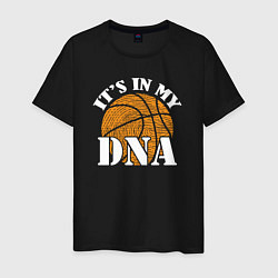 Футболка хлопковая мужская ДНК баскетбола, цвет: черный