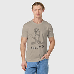 Футболка хлопковая мужская Bart hellboy Lill Peep, цвет: миндальный — фото 2