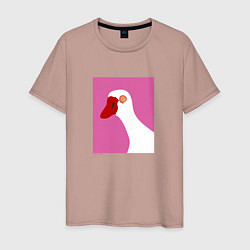 Футболка хлопковая мужская Hypno-goose, цвет: пыльно-розовый