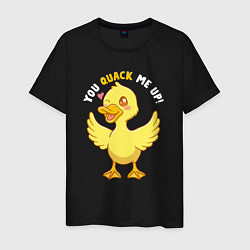 Футболка хлопковая мужская Duck quack, цвет: черный