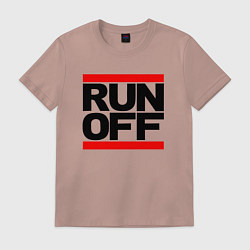 Футболка хлопковая мужская Run off black, цвет: пыльно-розовый