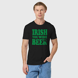 Футболка хлопковая мужская Irish you were beer, цвет: черный — фото 2