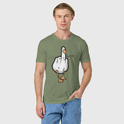 Футболка хлопковая мужская Duck you - fuck you, цвет: авокадо — фото 2