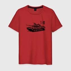 Футболка хлопковая мужская Танк T-90, цвет: красный