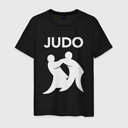 Футболка хлопковая мужская Warriors judo, цвет: черный